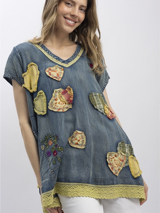 Bluevelvet Tops - NWT BlueVelvet Backroad Romance Patchwork Top size Small